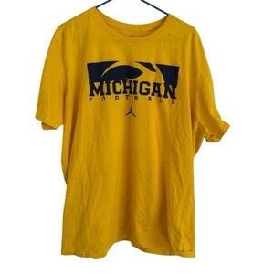 Nike Mens Yellow Michigan Football Jordan Graphic T Shirt XXL Big And Tall